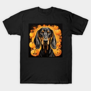 Black and Tan Coonhound Dog Halloween T-Shirt